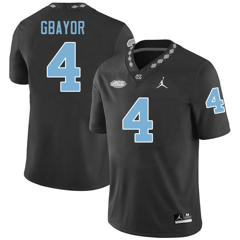 #4 Mikai Gbayor North Carolina Tar Heels College Football Jersey Stitched-Black